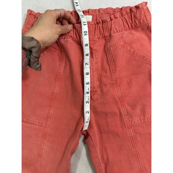 MOTHER The Springy High Rise Straight Leg Hot Coral Ankle Jeans Womens 28 Read - Picture 14 of 15